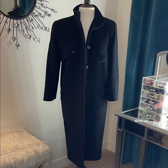 harré benard BENABB HELTZMAN woman’s Black Wool Coat | petite | vintage - Picture 3 of 10